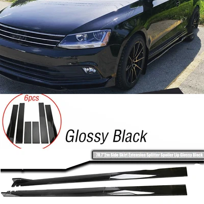 For Kia Rio 2001-2022 Side Skirt Extension Splitter Spoiler 2m/78.7inch Glossy - Image 1 of 4