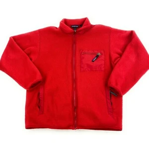 VTG 1990 90s Patagonia Retro X Deep Pile Fleece Red Full Zip Jacket USA Made L - Picture 1 of 7