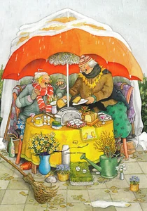 Karte: Inge Löök - Frauen frühstücken im Regen / Nr. 82 - Picture 1 of 1