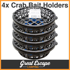 Bait Ezy Crab Bait Holder Cage w/ Base Clip for Crabs Yabbies Redclaw 4 Pack