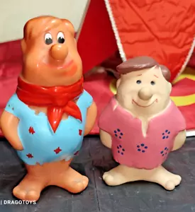 VINTAGE FLINTSTONES FRED AND BARNEY SOFT AND HARD RUBBER TOY 70's BARNEY SQUIKEY - Picture 1 of 24