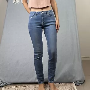 Country Road Jeans Womens 8 Skinny Mid Rise Blue Denim Stretch Shaping Fair Read - Picture 1 of 20