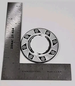 Geocoin Unactivated Trackable - CRAKE Mimbres Fish - Silver - Picture 1 of 2