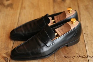 Zapatos Mocasines George Cleverley Cuero Negro Penny Para Hombres Reino Unido 7.5 EE. UU. 8.5 - Imagen 1 de 11