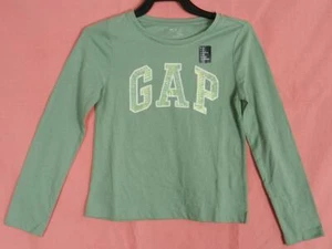 GAP Girls Embellished Sequin Arch Logo Long Sleeve Tee T-Shirt Top, S 6-7, NEW - Picture 1 of 5