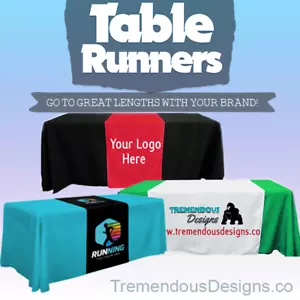 Customize Table Runner with your logo or Design From 48"x72 to 48"x90" Great f - Picture 1 of 1