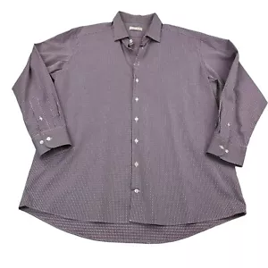 Camisa ETRO Hombre Talla 46 XXL Texturizada, Púrpura Marrón Rosa Algodón Dardo Italia - Imagen 1 de 16