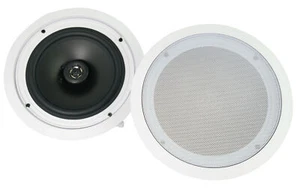 (2) Rockville CC80T White 8" Commercial 70v Ceiling Speakers For Restaurant/Bar - Picture 1 of 8
