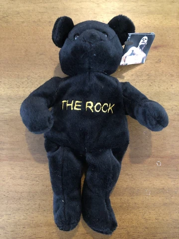 WWE WWF Attitude Bears The Rock Plush Beanie Bear Vintage Figure Cover