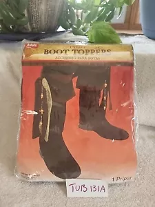 Adult Pirate Boot Cover Topper Black One Size Fits Most - Picture 1 of 5