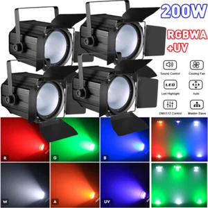 6 en 1 COB LED 200W PAR Lata RGBW Iluminación Luz de Escenario DMX Club DJ Disco Show Luz - Imagen 1 de 16