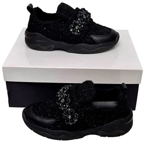 KURT GEIGER Mujer Precioso Lara Negro Sin Cordones Zapato Entrenador Tela Precio de venta sugerido por el fabricante 99 GBP - Imagen 1 de 9