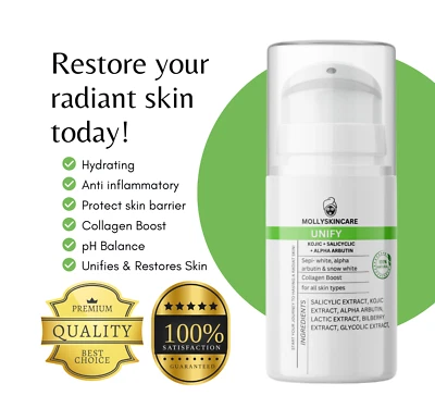 MOLLYSKINCARE Kojic & Salicylic + Alpha Arbutin Brightening & Whitening Cream - 50g