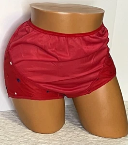 Vintage Red Brief Double Nylon Gusset Size 8 XL Rare - Picture 1 of 12