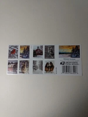 Us Stamp Booklet Winter Scenes Mnh - Image 1 of 2