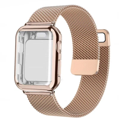 Cubierta + Correa protectora de acero inoxidable 40/44/41/45 mm para Apple Watch Series 9-1 Foto 1 de 4