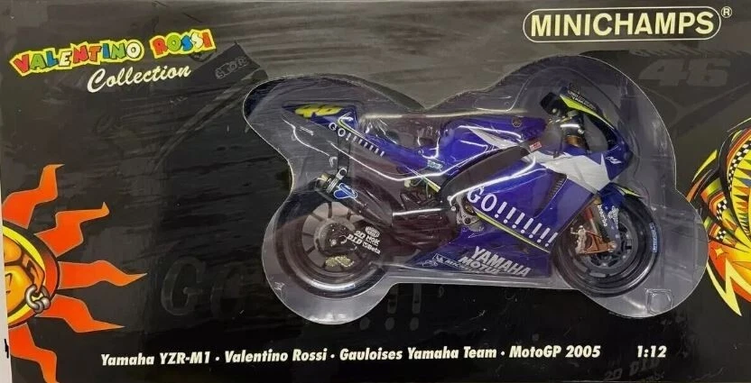 MINICHAMPS PMA 122053046 BIKE YAMAHA M1 MOTO GP  2005 GAULOISES ROSSI 1/12 scale - Immagine 1 di 1