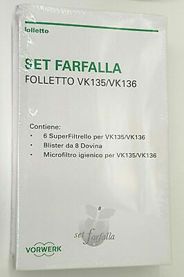 Set Farfalla Sacchetti Folletto Originali Vk 135 Vk135 Vk136 Vk 136  05033 44103 • 41.14€