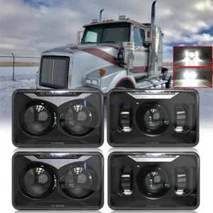 Fit 2002-2022 For Western Star 4900SA 4900SB Brightest 4pc 4x6" LED Headlights - Picture 1 of 12