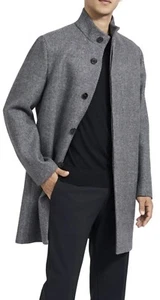 NWT Theory Men's Belvin SP Wool-blend Coat Mid Grey Melange SIZE M - Picture 1 of 8