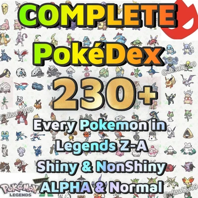 Pokémon Legends ZA COMPLETE DEX FULL 230+ SHINY NONSHINY ALPHA NORMAL 6IV Z-A - Image 1 of 4