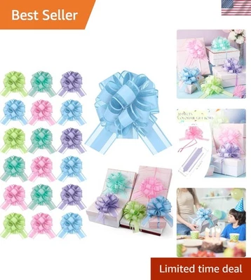 Идеальный набор из 20 6-дюймовых бантов из органзы для элегантной подарочной упаковки - Изображение 1 из 4