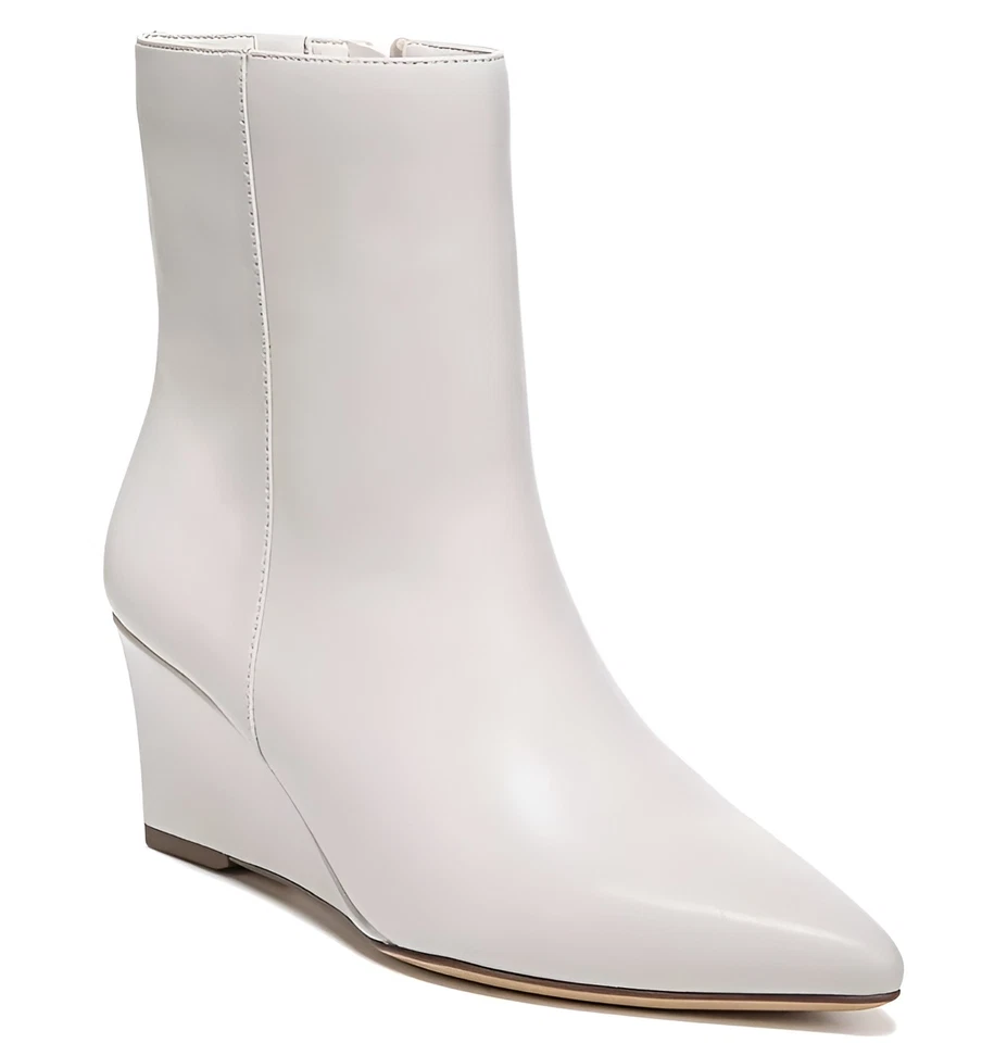 Botines Naturalizer para mujer Dario cuña media pantorrilla cuero satinado perla 5M Foto 1 de 1