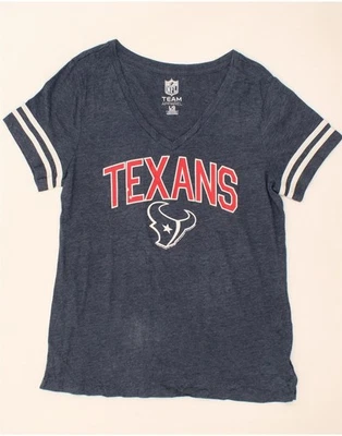 NFL Womens Houston Texans Graphic T-Shirt Top UK 16 Large Navy Blue Cotton CO52 - Image 1 of 4