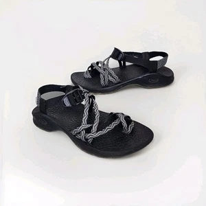 Chaco Updraft Eco Tread X2 Sandals Women's 9 Black Gray Tow Loop Outdoor - Picture 1 of 7