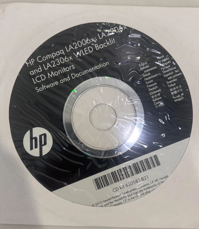 HP Compaq LCD Monitor Software & Documentation CD LA1965x LA2206x LA2306x LA2006 - Image 1 of 1