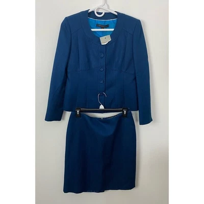 NEW VTG Women Anne Klein Petite 2-piece wool silk skirt suit, 4P - Image 1 of 4