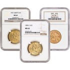 US GOLD $10 LIBERTY HEAD EAGLE   NGC MS62   RANDOM DATE AND LABEL
