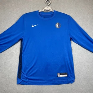 Camisa Dallas Mavericks Hombres Azul Medio NBA Dri-FIT Nike Camiseta de Práctica Manga Larga - Imagen 1 de 13
