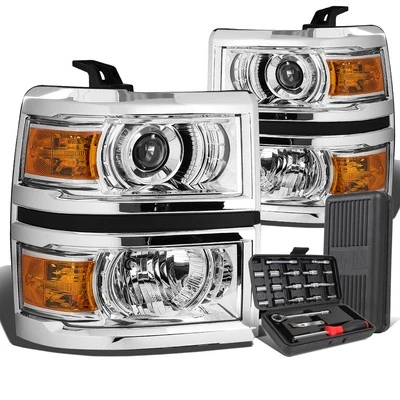 Faro proyector esquina ámbar carcasa cromada Silverado 2014-2015 + caja de herramientas Foto 1 de 4