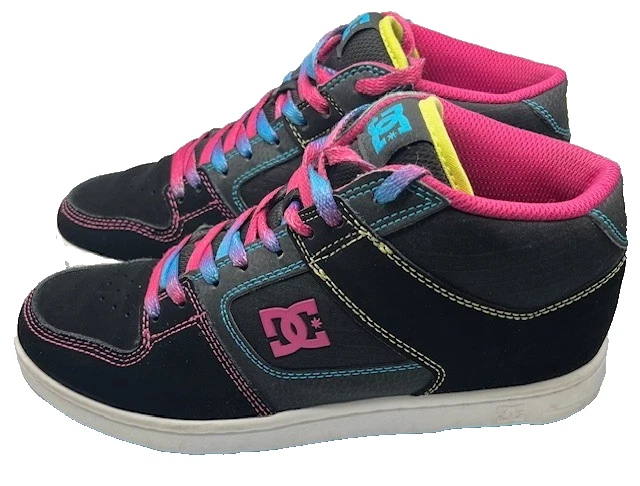 DC Shoes Womens SZ 7.5 Manteca 4 Mid Skate Shoes Black/Pink/Blue-1033 - Image 1 of 4