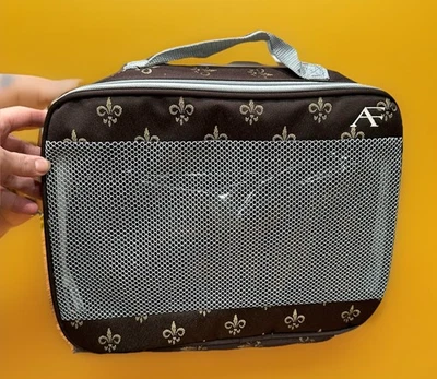 American Flyer AF Fleur De Lis Packing System Garment Carry Bags Brown Set of 2 - Image 1 of 4