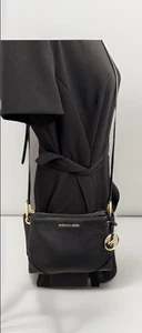 Michael Kors Nicole Black Leather Suede Triple Compartment Crossbody Bag EUC - Picture 1 of 23