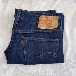 Levis 501 blau Jeans Herren Größe 34 x 30 gerades Bein Knopfleiste Arbeit Activewear - Bild 1 von 8