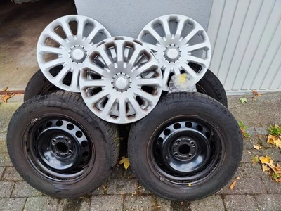 4x FORD Stahlfelgen Winterkompletträder / 195/65R15 91T / 4,9 -5,8mm / ET37,5 - Bild 1 von 4