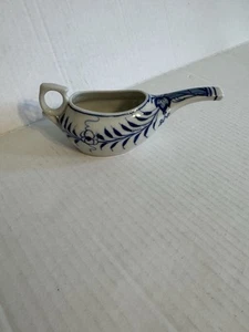 Antique Porcelain Blue & White Invalid Feeder Neti Pot Pap Boat Cup Japanese - Picture 1 of 5