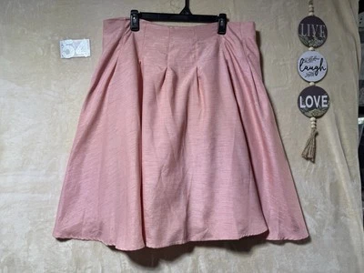 Falda midi plisada diseño loft vintage años 50 satén rosa malva para mujer talla 16W Foto 1 de 4