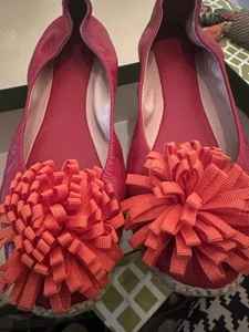 KATE SPADE Red Leather With Orange Bow Shoe Size 10M NWOT - Picture 1 of 7