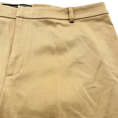 LINDA ALLARD ELLEN TRACY NWT Women's 14 Tan Gold Stripe Straight Trouser Pants - Image 1 of 4