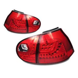 Fits 2006-2009 Volkswagen Rabbit Chrome Housing Red Lens LED Tail Light Lamps - Picture 1 of 1