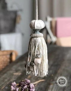 Mathilde M. Quaste Kordel mit parfümierten Duftstein creme Deko Vintage Shabby - Bild 1 von 2