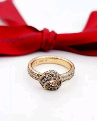 Authentic Pandora CZ Rose Gold ALE R Shimmering Knot Ring 180997 Size 48 - image 1 of 4