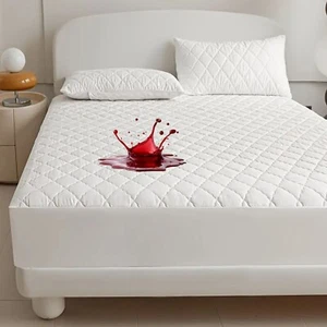 Mattress Protector Extra Deep WATERPROOF Mattress Topper Fitted Sheet Bed Cover - Picture 1 of 61