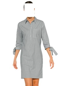 Alba Kleid mit Bindedetail am Ärmel khaki offwhite Gr. 42, 44, 46 0822755657 - Bild 1 von 8