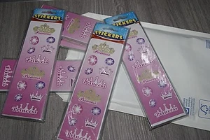 6 paquetes de pegatinas de princesa cada paquete tiene 12 tiras por paquete - Imagen 1 de 3