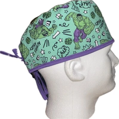 Marvel Hulk Doodle Scrub Hat Chemo Cap - Image 1 of 4